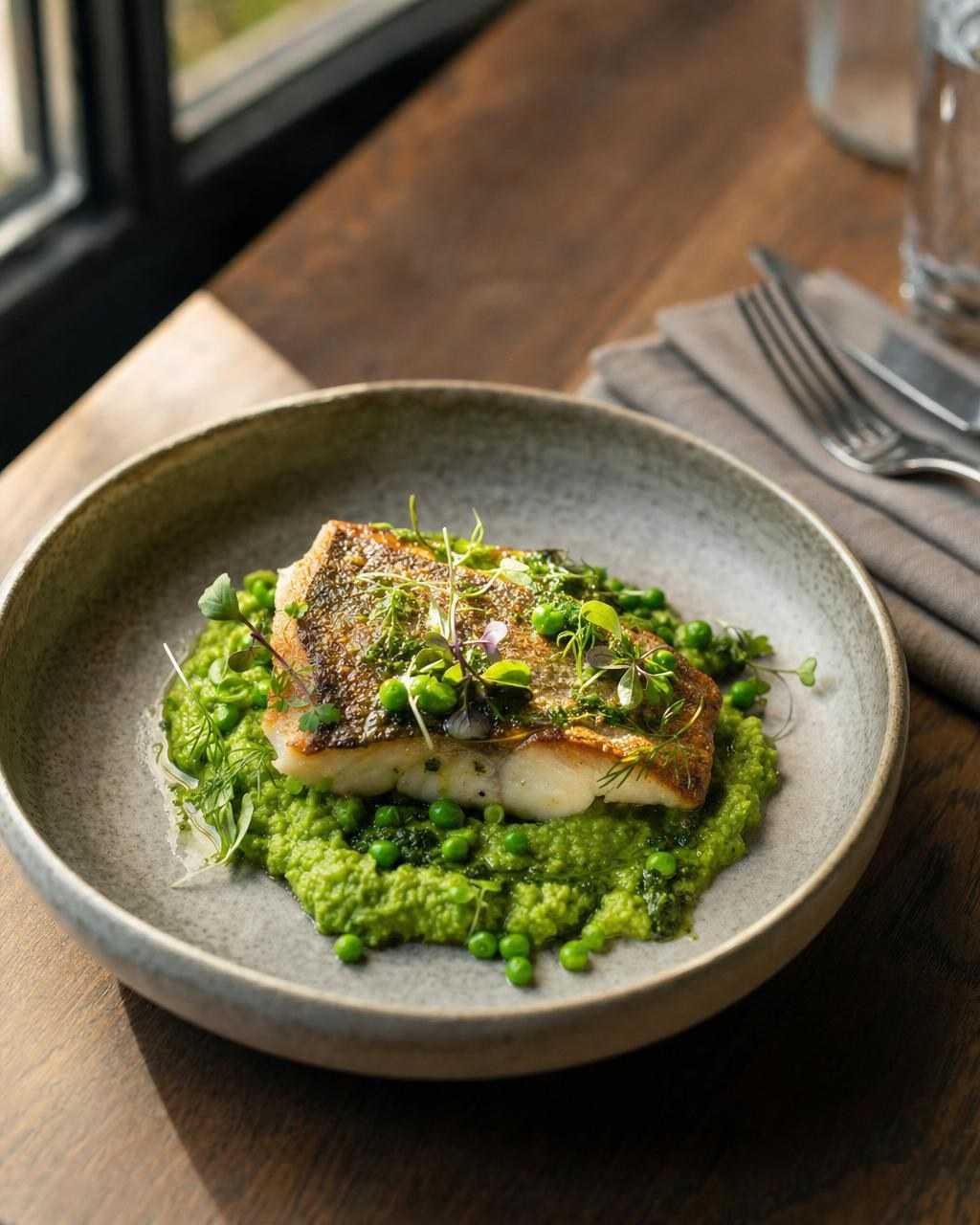 A beautifully plated dish as it appears on a SafestMenu digital menu